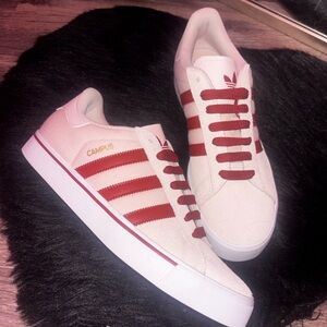 Adidas Women's Campus Sneakers - White and Red